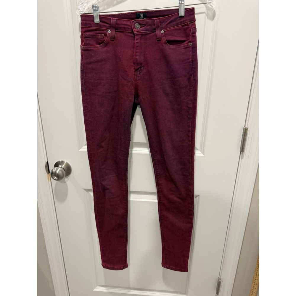 Just Black Womens Skinny Jeans Acid Wash Burgundy 28